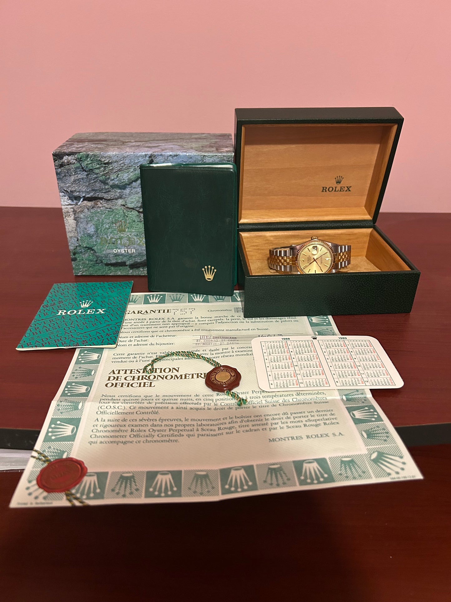 1988 Rolex Datejust Champagne Tapestry Dial Two-Tone Stainless Steel and 18KT Yellow Gold