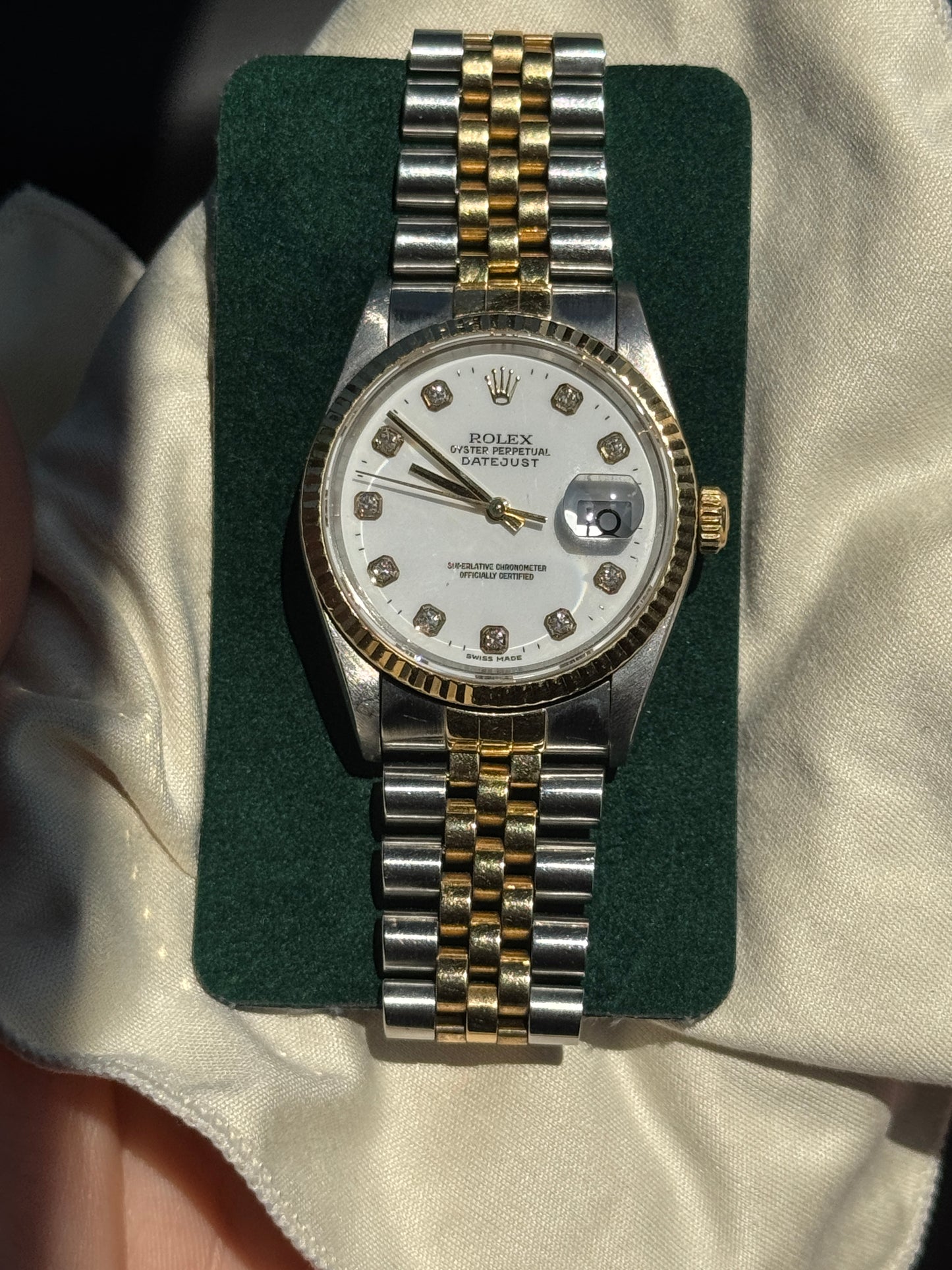 Rolex Datejust 36 White Diamond Dial