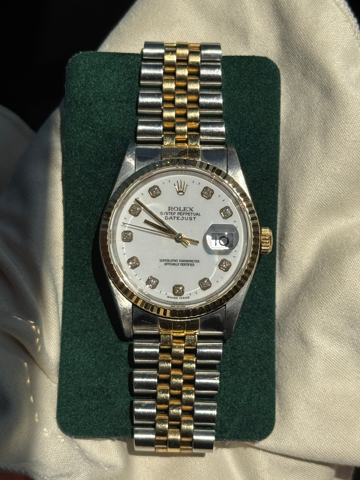 Rolex Datejust 36 White Diamond Dial