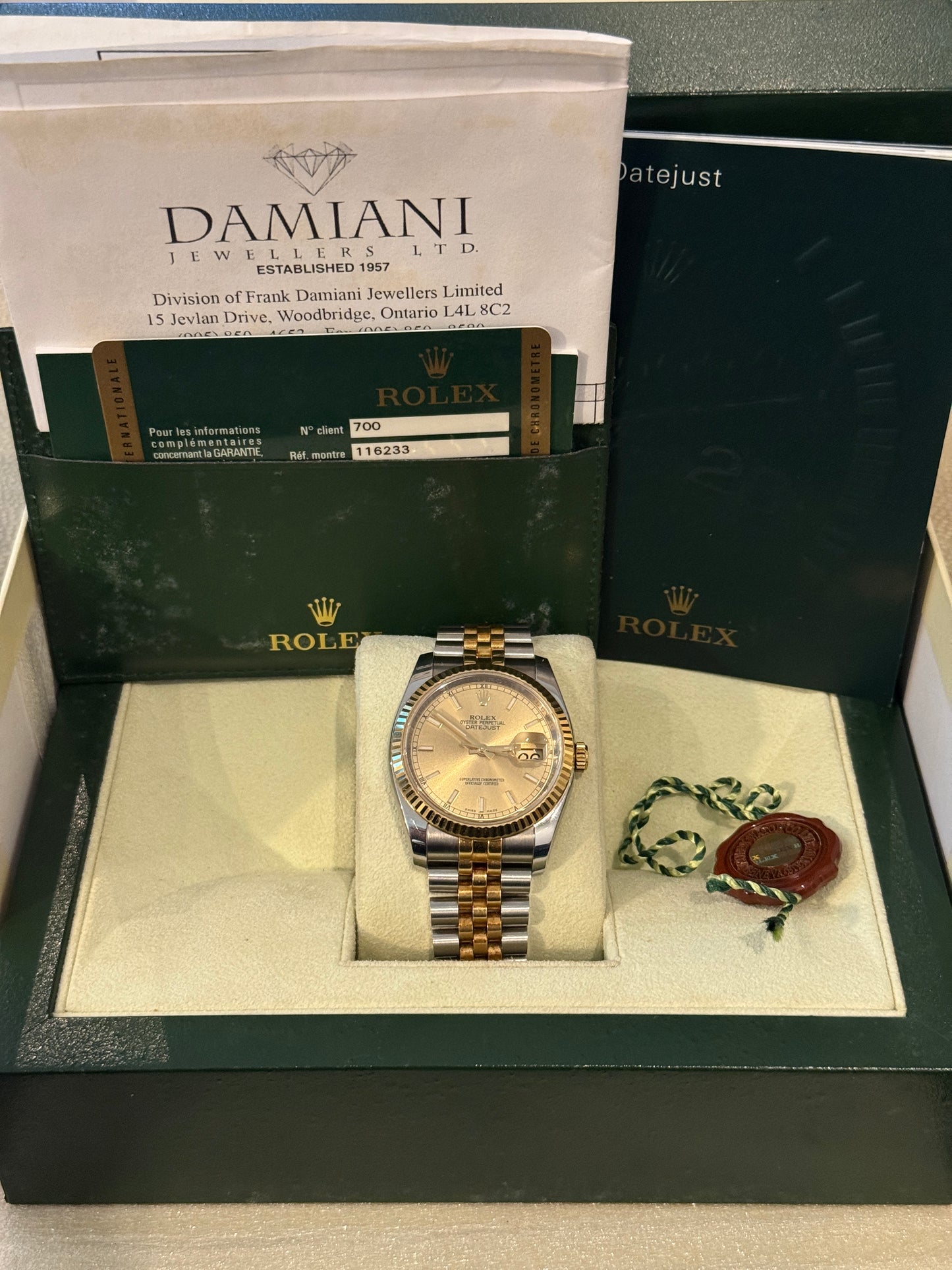 2012 Rolex Datejust 36 116233