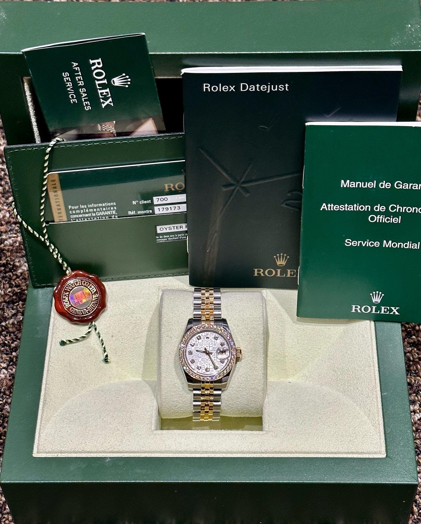 2009 Ladies Datejust 26mm 179173 Two Tone Computer Dial + Factory Diamond Bezel and Markers