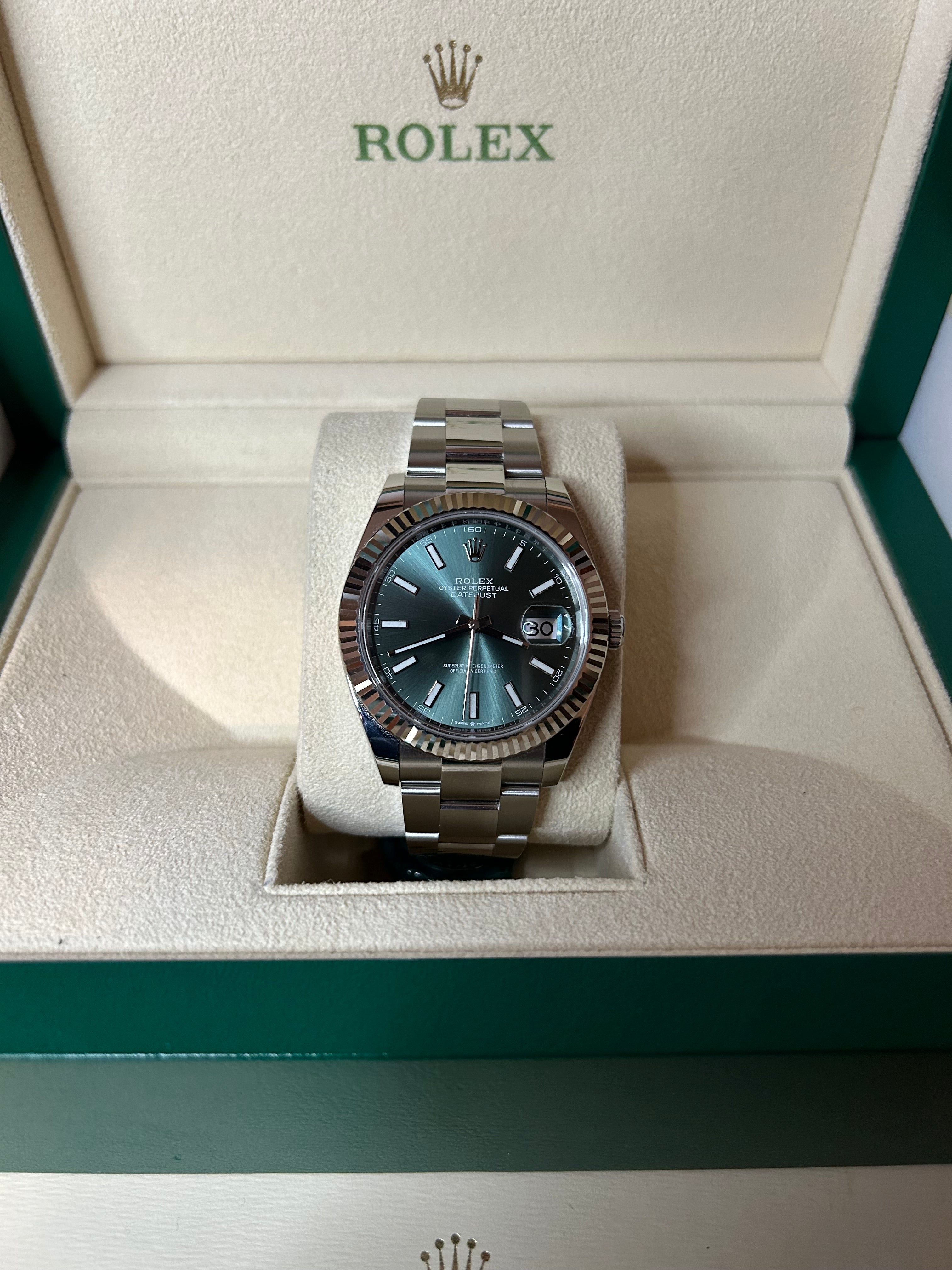 Like New 2023 Rolex Datejust Mint Green Dial