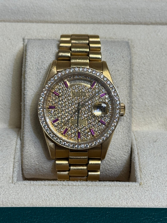 1990’s Rolex day date 36 diamond dial and bezel