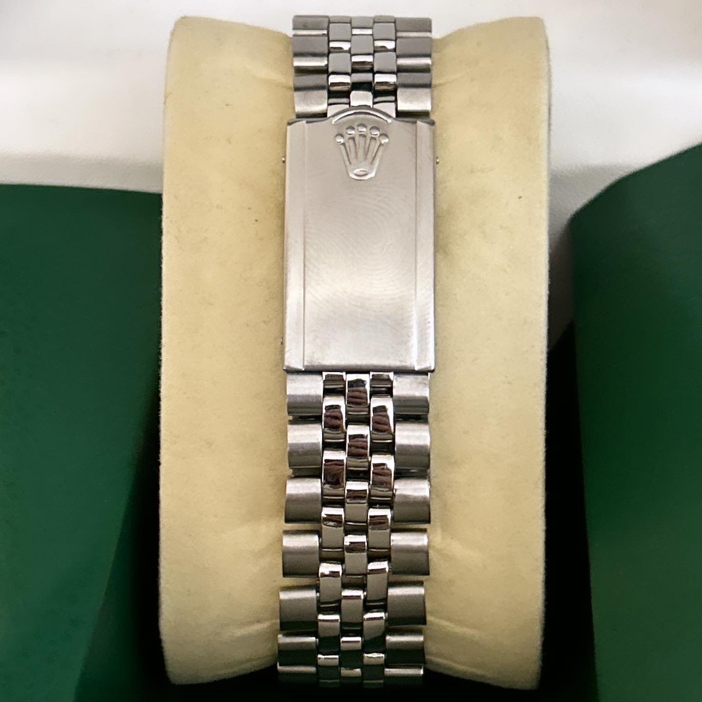 Rolex 1601 Stainless Steel + White Gold Fluted Bezel