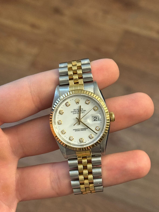 Rolex Datejust 36 White Diamond Dial