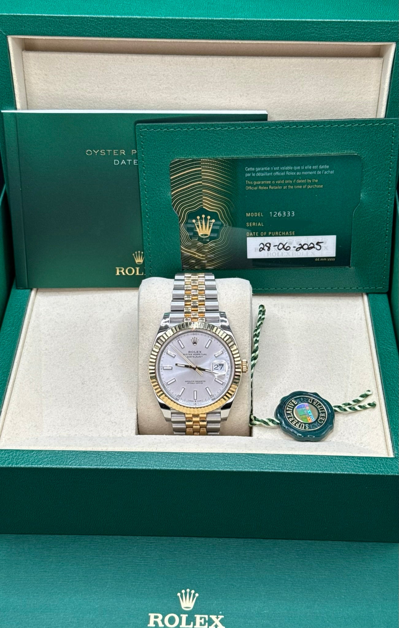 2025 Rolex Datejust 41 Two-Tone Silver Dial 126333