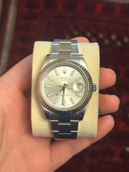 2010-2016 Rolex Datejust 41 Silver Dial 116334