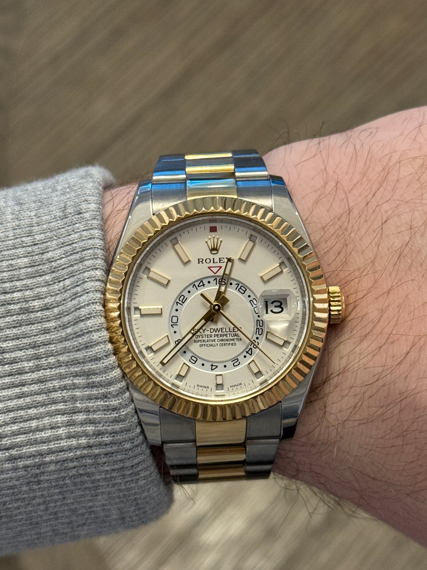 2018 Rolex Sky Dweller two-tone white dial 326933