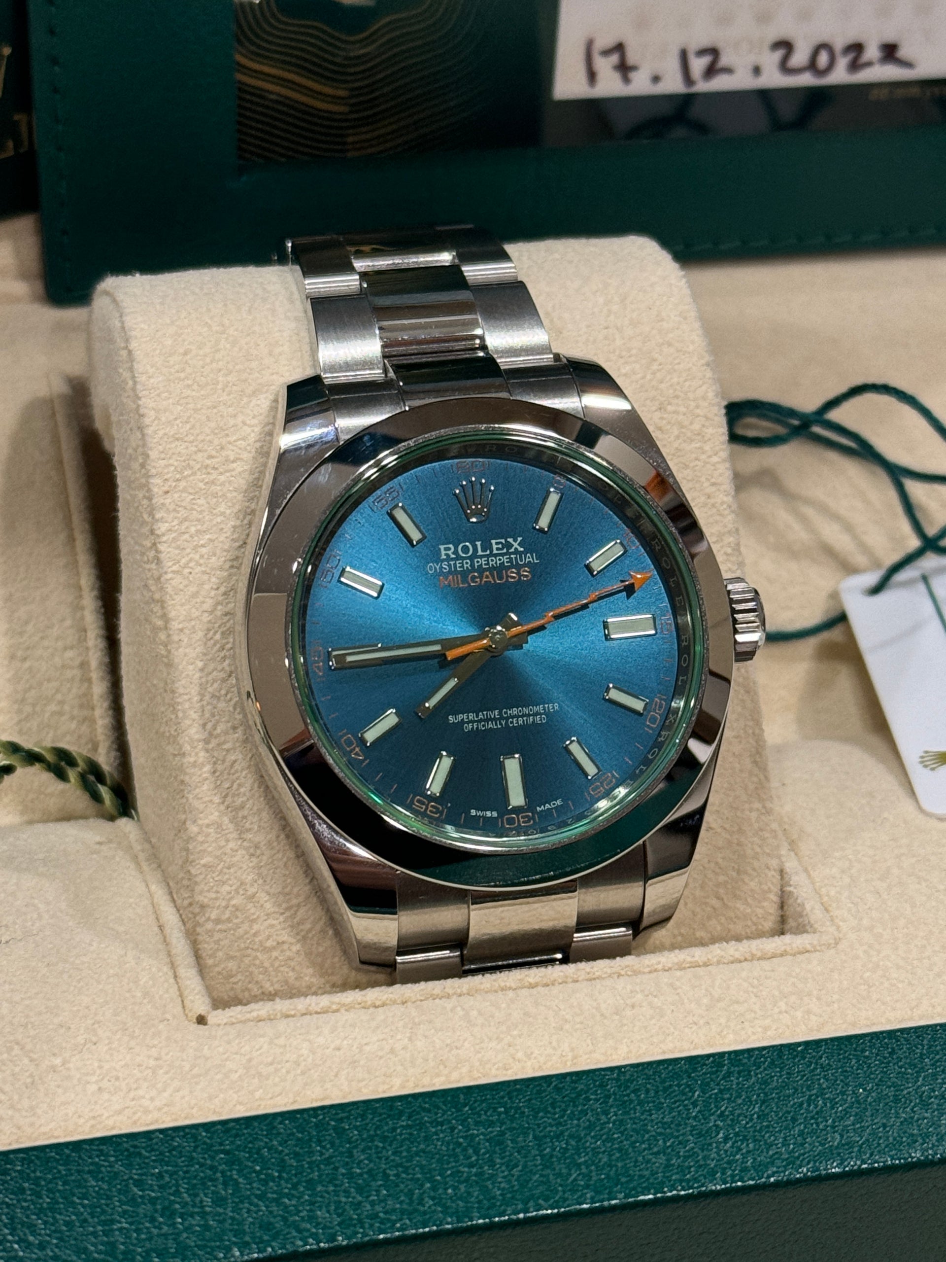 2022 Rolex Milgauss Blue Dial 116400GV