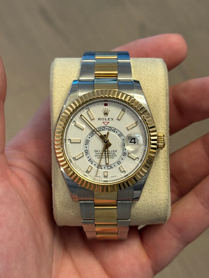 2018 Rolex Sky Dweller two-tone white dial 326933