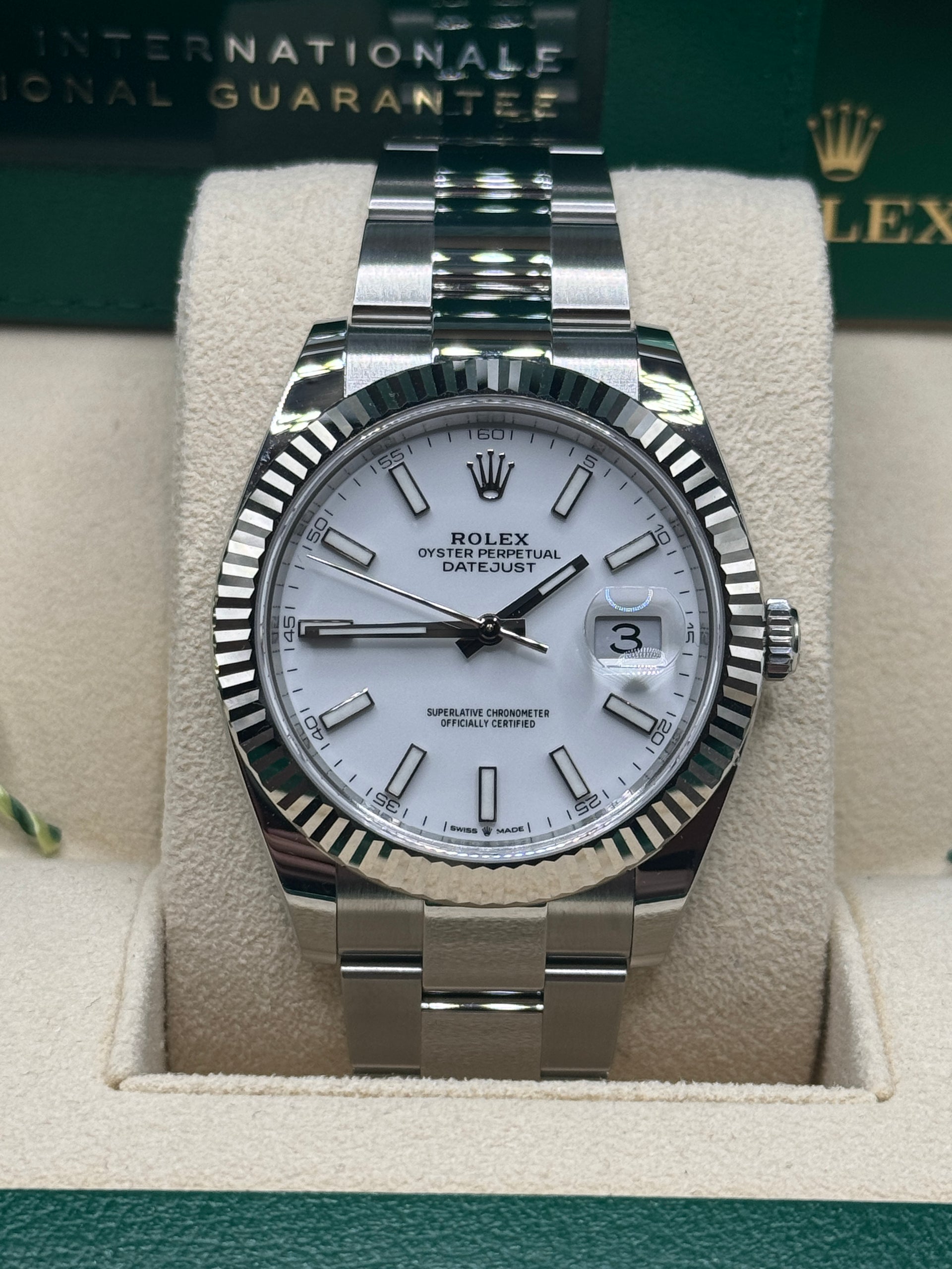 Brand New 2024 Rolex Datejust 41 White Dial 126334