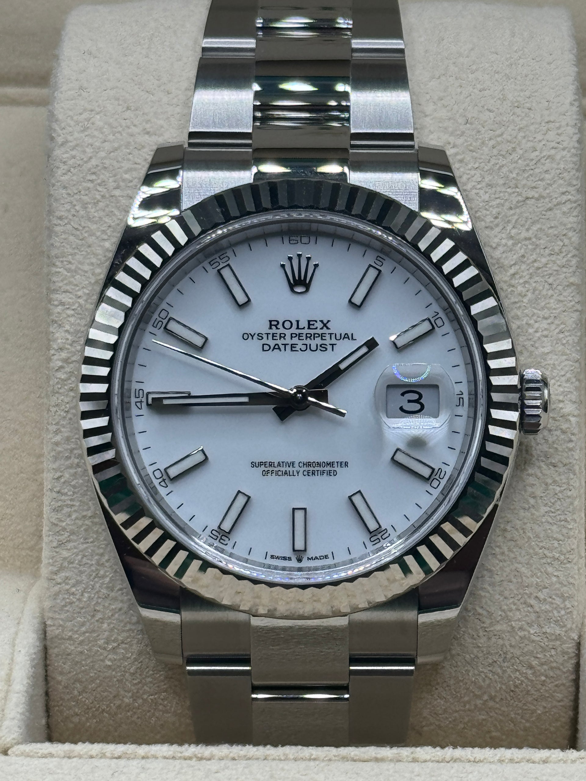 Brand New 2024 Rolex Datejust 41 White Dial 126334