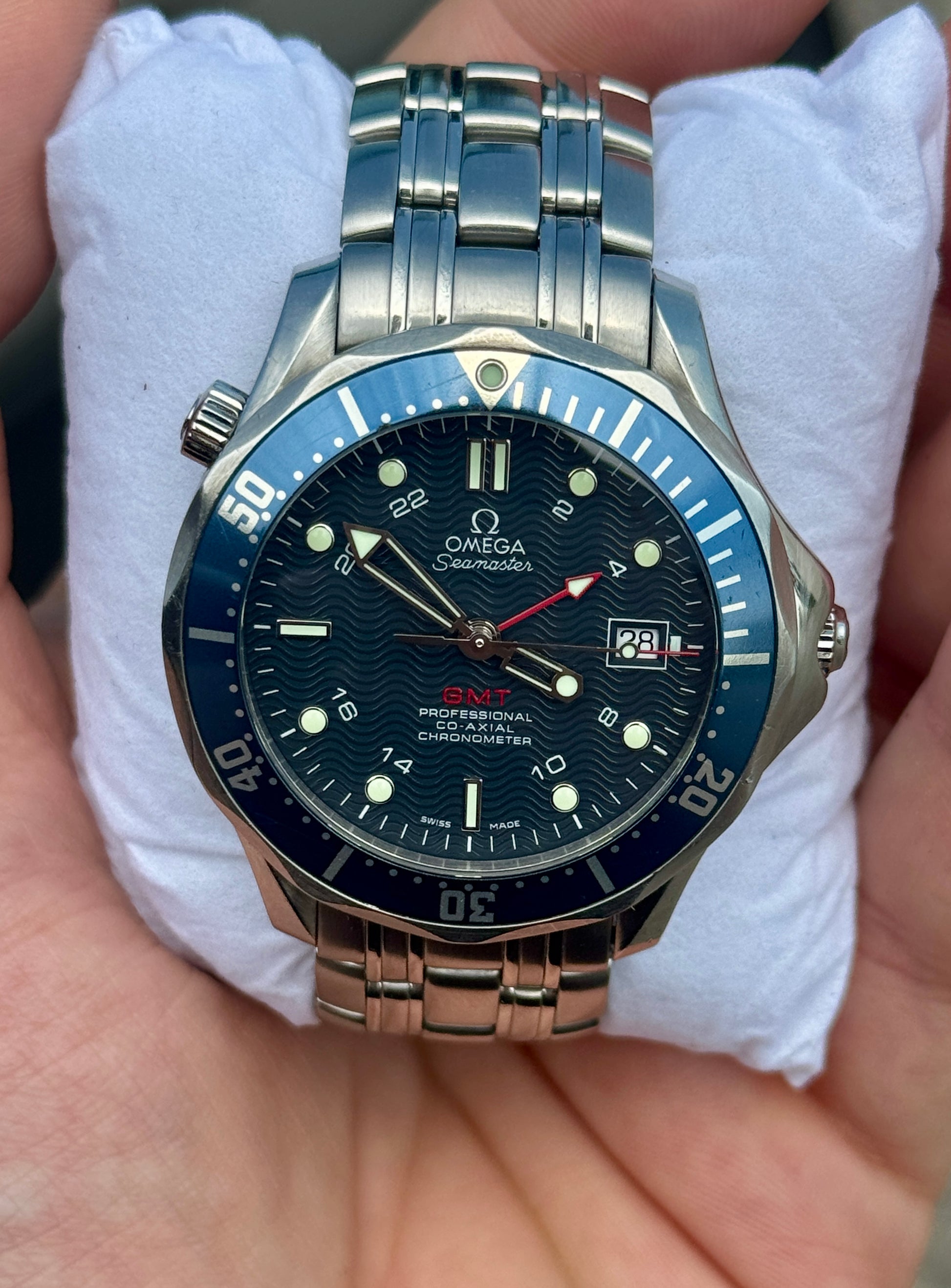 2007 Omega Seamaster GMT Blue Dial 2535.80